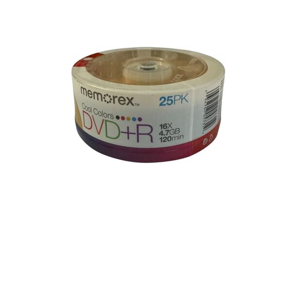 Memorex Cool Colors DVD+R 25 Pack 16x 4.7GB 120 Minutes NIB - Picture 3 of 3